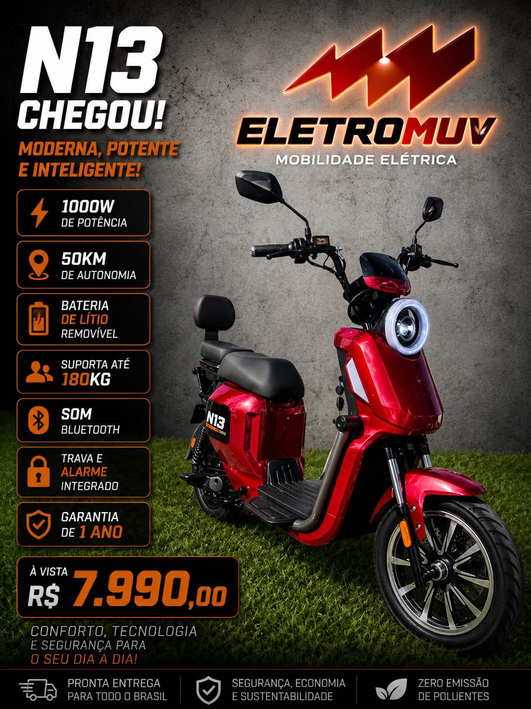 N13, scooter elétrica na Eletromuv Itajaí