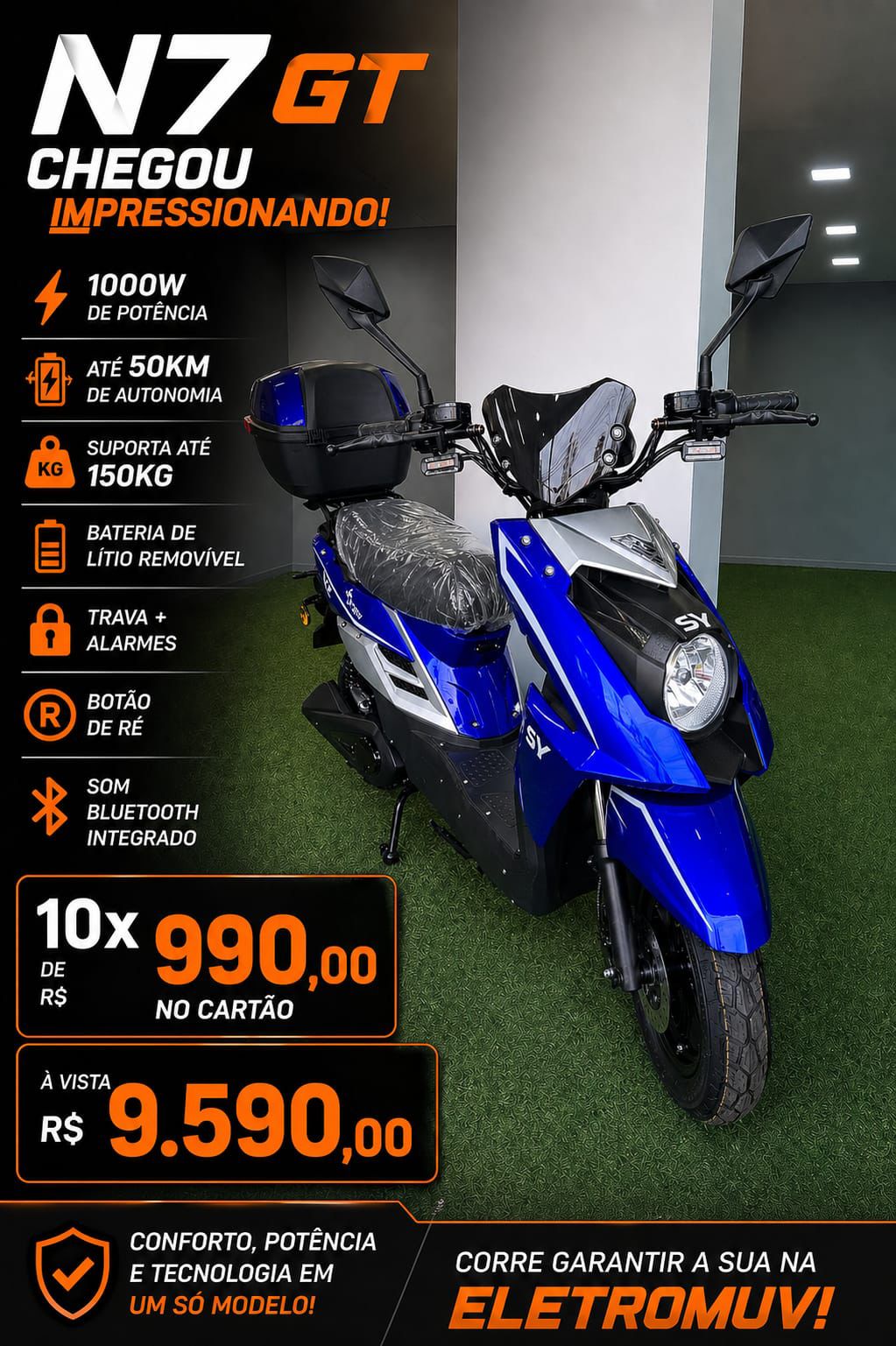 N7 GT, scooter elétrica na Eletromuv Itajaí