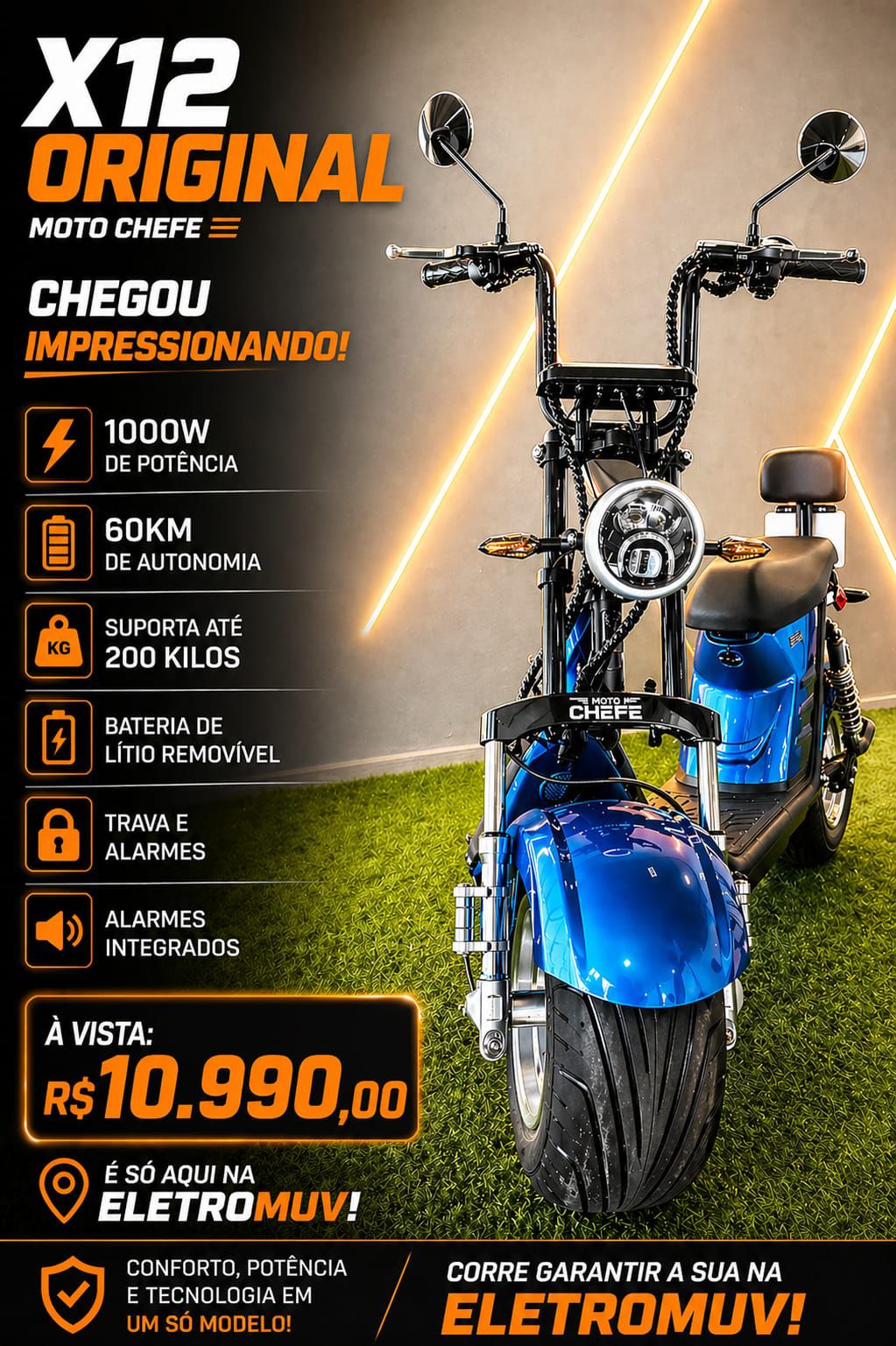 X12 Original, scooter elétrica na Eletromuv Itajaí
